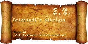 Boldizsár Nikolett névjegykártya